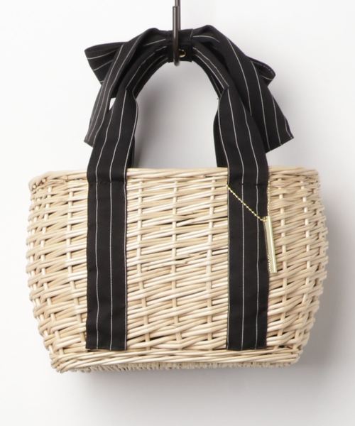 Rewde(ルゥデ)の「ハンドルリボンカゴBAG(9R18-KB2011)(かごバッグ・レディース・ホワイト/ブラック/ネイビー・FREE)」の22枚目の写真