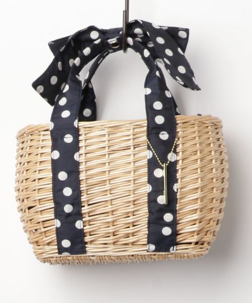 Rewde(ルゥデ)の「ハンドルリボンカゴBAG(9R18-KB2011)(かごバッグ・レディース・ホワイト/ブラック/ネイビー・FREE)」の21枚目の写真