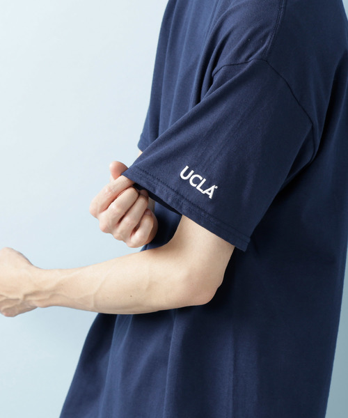 UCLA(ユーシーエルエー)の「MONO-MART×UCLA 別注 ロゴ刺繍 プリント半袖Tee オーバーサイズカットソー(Tシャツ/カットソー・メンズ・ホワイト/ブラック/ネイビー/オレンジ/グリーン/ナチュラル・M/L/XL)」の17枚目の写真