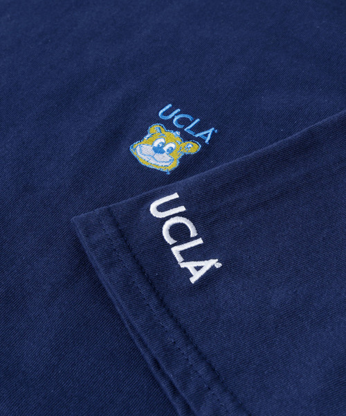UCLA(ユーシーエルエー)の「MONO-MART×UCLA 別注 ロゴ刺繍 プリント半袖Tee オーバーサイズカットソー(Tシャツ/カットソー・メンズ・ホワイト/ブラック/ネイビー/オレンジ/グリーン/ナチュラル・M/L/XL)」の21枚目の写真
