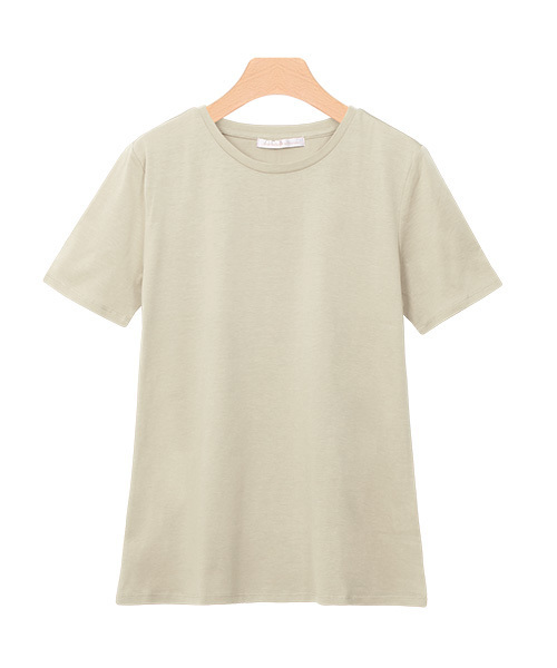 Pierrot（ピエロ）の「ネックが選べる シルケットコットンTシャツ（Tシャツ/カットソー・レディース・ネイビー/ブラック系その他/ベージュ系その他/ブラック/ホワイト系その他/オフホワイト/杢グレー/ブルー系その他/ブラウン系その他/モカ/グレー系その他/グレイッシュベージュ・L/M）」の9枚目の写真