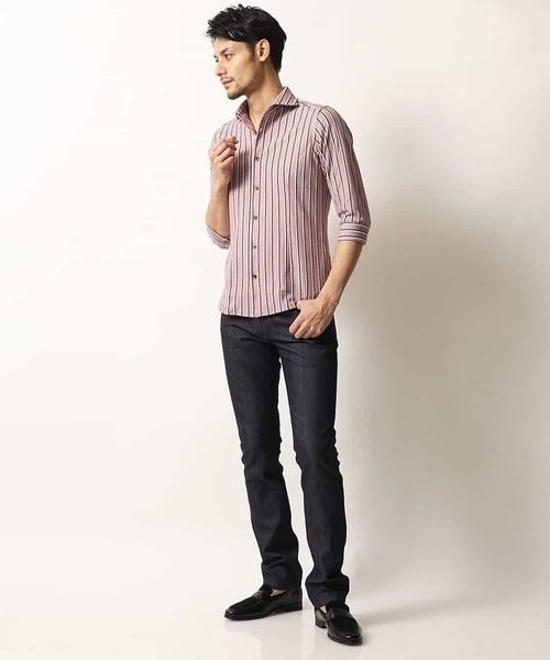 MICHEL KLEIN HOMME   （ミッシェルクランオム）の「シャツ / タッセルストライプ（シャツ/ブラウス・メンズ・レッド/ブルー/ネイビー・46/48/51/44）」の17枚目の写真