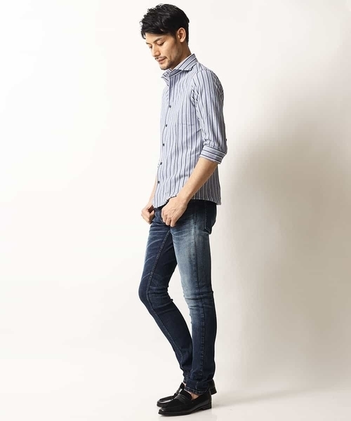 MICHEL KLEIN HOMME   （ミッシェルクランオム）の「シャツ / タッセルストライプ（シャツ/ブラウス・メンズ・レッド/ブルー/ネイビー・46/48/51/44）」の16枚目の写真