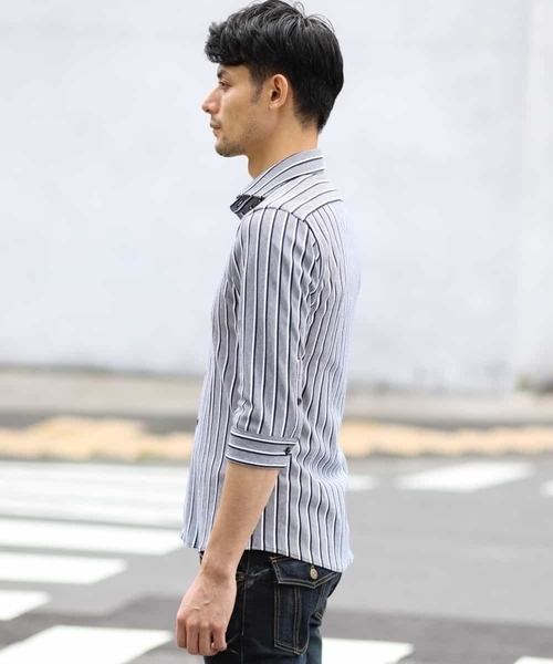 MICHEL KLEIN HOMME   （ミッシェルクランオム）の「シャツ / タッセルストライプ（シャツ/ブラウス・メンズ・レッド/ブルー/ネイビー・46/48/51/44）」の12枚目の写真