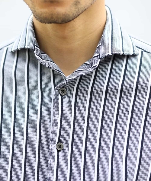 MICHEL KLEIN HOMME   （ミッシェルクランオム）の「シャツ / タッセルストライプ（シャツ/ブラウス・メンズ・レッド/ブルー/ネイビー・46/48/51/44）」の9枚目の写真