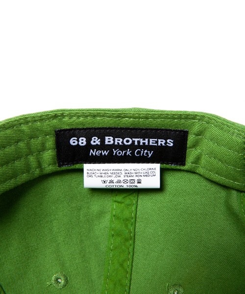 68&brothers（シックスティエイトアンドブラザーズ）の「6 Panel Cap w/emb "68"（キャップ・メンズ・ブラック/ベージュ/グリーン/ネイビー/オレンジ・FREE）」の6枚目の写真
