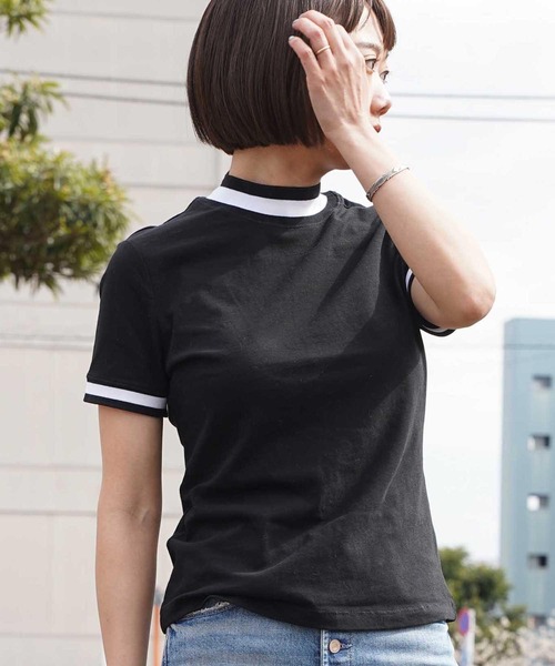 T BY ALEXANDER WANG（ティーバイ アレキサンダーワン）の「T-BY ALEXANDER WANG S/S TEE 534-83041001（Tシャツ/カットソー・レディース・ピンク/ブラック・X-SMALL/SMALL）」の2枚目の写真