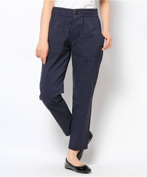 BEAMS BOY（ビームスボーイ）の「BEAMS BOY / サッカー 前開イージーパンツ（その他パンツ・レディース・ベージュ/ネイビー・ONE SIZE）」の2枚目の写真