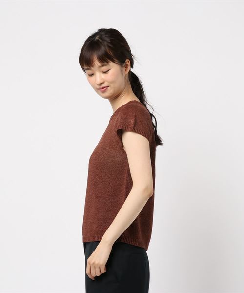 SLOBE IENA（スローブイエナ）の「メランジフレンチスリーブニット◆（ニット/セーター・レディース・ベージュ/ブラウン・FREE）」の10枚目の写真
