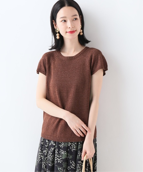 SLOBE IENA(IENA SLOBE)◆フレンチスリーブニット/--/リネン/BLK/24080912301010 SLOBE IENA（スローブイエナ）の「リネン混フレンチスリーブ