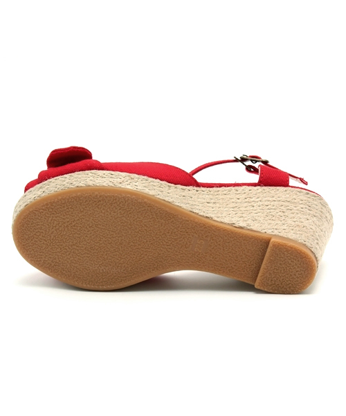 earth music&ecology(アースミュージックアンドエコロジー)の「★Ray・with6月号掲載★キャンバスウェッジサンダル(サンダル・レディース・アイボリー/イエロー/レッド・24cm/24.5cm/23.5cm/22.5cm/23cm)」の10枚目の写真