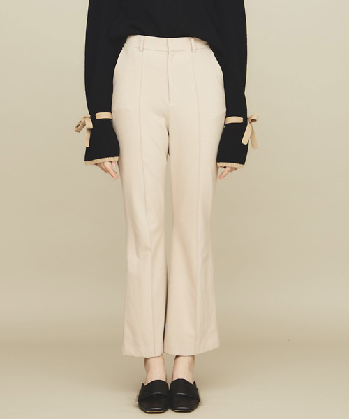 STUDIOUS（ステュディオス）の「【STUDIOUS】ウォームカルゼフレアパンツ（デニムパンツ・レディース・ブラック/ベージュ/ブラウン・1/2）」の7枚目の写真