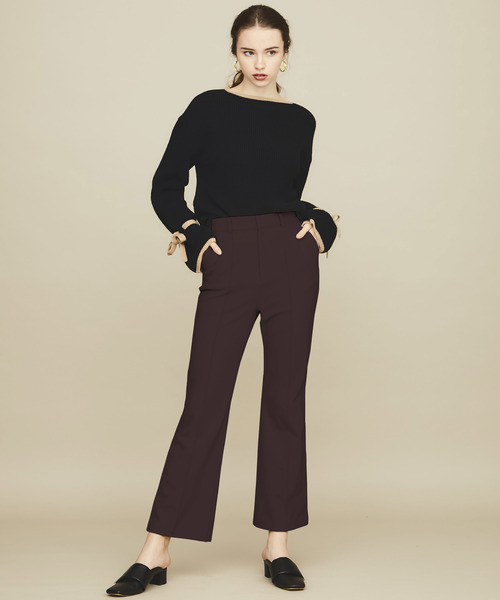 STUDIOUS（ステュディオス）の「【STUDIOUS】ウォームカルゼフレアパンツ（デニムパンツ・レディース・ブラック/ベージュ/ブラウン・1/2）」の9枚目の写真