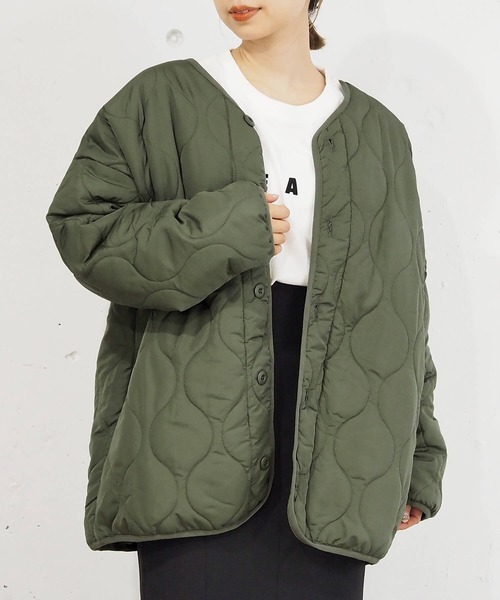 tiptop（ティップトップ）の「【2サイズ展開】キルティングジャケット【web限定アイテム】（ノーカラージャケット・レディース・ブラック/ブラウン/ライトグリーン/アイボリー/オフホワイト/カーキ・FREE/L）」の19枚目の写真