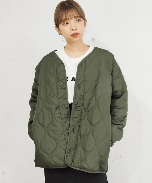 tiptop（ティップトップ）の「【2サイズ展開】キルティングジャケット【web限定アイテム】（ノーカラージャケット・レディース・ブラック/ブラウン/ライトグリーン/アイボリー/オフホワイト/カーキ・FREE/L）」の20枚目の写真