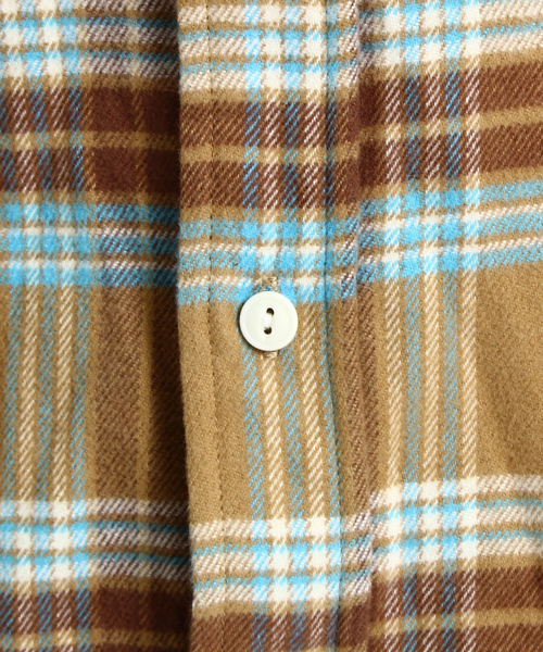 BEAMS BOY（ビームスボーイ）の「BEAMS BOY / ネルチェック シャツ（シャツ/ブラウス・レディース・ベージュ/サックスブルー/ネイビー/マルチ・ONE SIZE）」の10枚目の写真