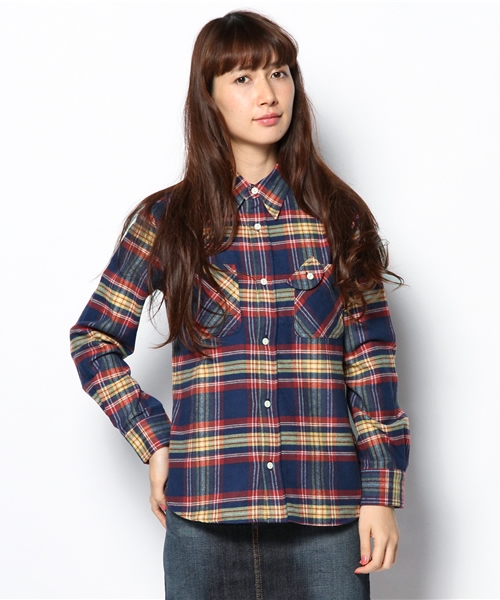 BEAMS BOY（ビームスボーイ）の「BEAMS BOY / ネルチェック シャツ（シャツ/ブラウス・レディース・ベージュ/サックスブルー/ネイビー/マルチ・ONE SIZE）」の17枚目の写真