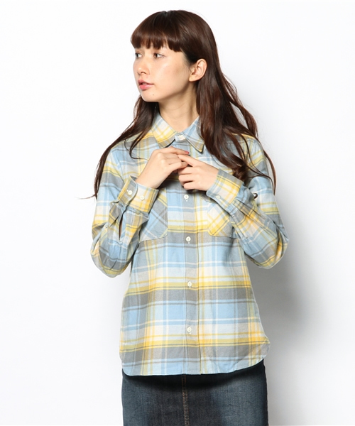 BEAMS BOY（ビームスボーイ）の「BEAMS BOY / ネルチェック シャツ（シャツ/ブラウス・レディース・ベージュ/サックスブルー/ネイビー/マルチ・ONE SIZE）」の18枚目の写真