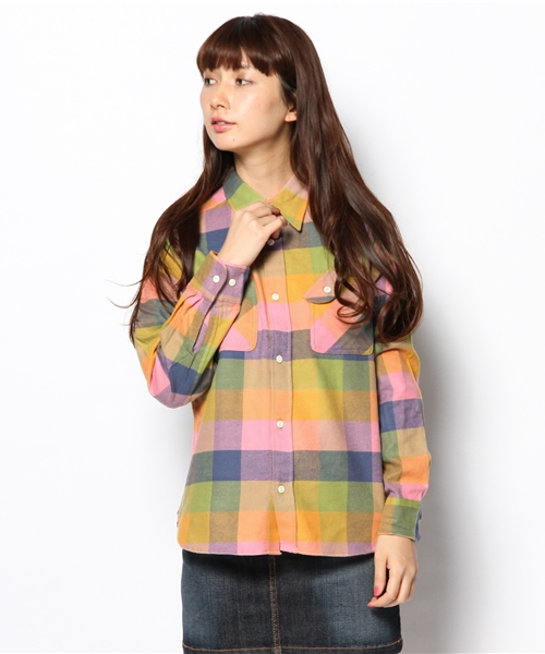 BEAMS BOY（ビームスボーイ）の「BEAMS BOY / ネルチェック シャツ（シャツ/ブラウス・レディース・ベージュ/サックスブルー/ネイビー/マルチ・ONE SIZE）」の20枚目の写真