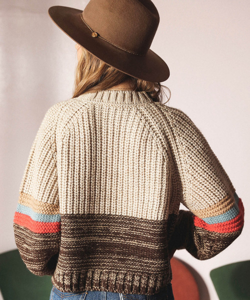 ALEXIA STAM - chunColor Block Knit Top Gray ALEXIA STAM（アリシアスタン）の「Color Block Knit Top/カラー