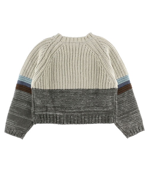 ALEXIA STAM - chunColor Block Knit Top Gray ALEXIA STAM（アリシアスタン）の「Color Block Knit Top/カラー