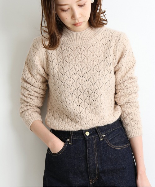 IENA（イエナ）の「W/Fox 透かし柄プルオーバー◆（ニット/セーター・レディース・チャコールグレー/ベージュ/アイボリー・FREE）」の17枚目の写真