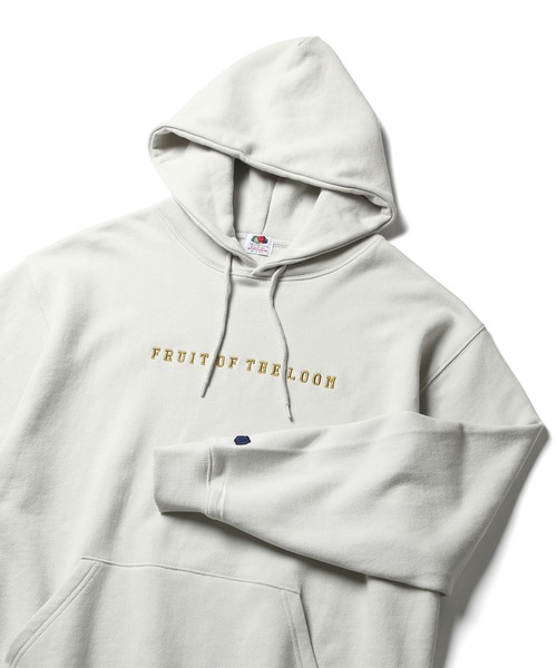 FRUIT OF THE LOOM(フルーツオブザルーム)の「【FRUIT OF THE LOOM別注】ロゴラインパーカー(パーカー・メンズ・パープル/オフホワイト/キャメル・M/L)」の2枚目の写真