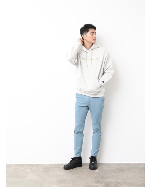 FRUIT OF THE LOOM(フルーツオブザルーム)の「【FRUIT OF THE LOOM別注】ロゴラインパーカー(パーカー・メンズ・パープル/オフホワイト/キャメル・M/L)」の21枚目の写真