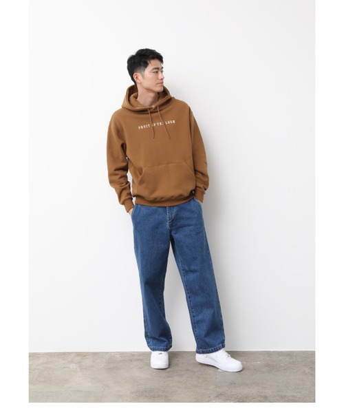 FRUIT OF THE LOOM(フルーツオブザルーム)の「【FRUIT OF THE LOOM別注】ロゴラインパーカー(パーカー・メンズ・パープル/オフホワイト/キャメル・M/L)」の18枚目の写真