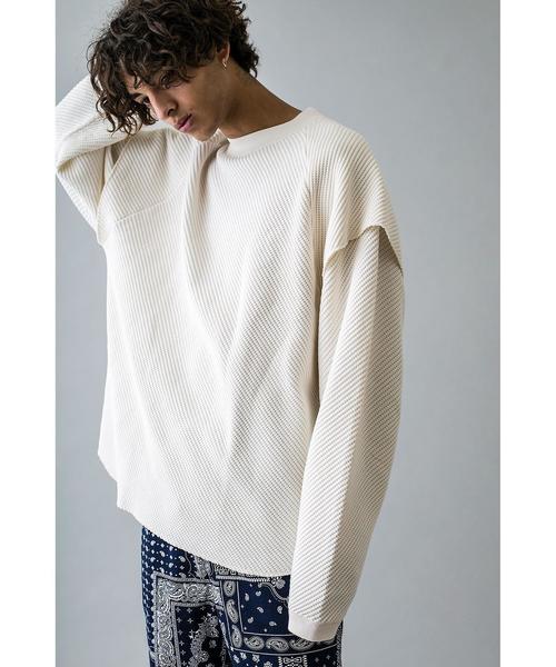 MONKEY TIME（モンキータイム）の「＜monkey time＞ BIAS WAFFLE LYD LSL/サーマル（Tシャツ/カットソー・メンズ・オフホワイト/ベージュ・SMALL/X-LARGE/LARGE/MEDIUM）」の10枚目の写真