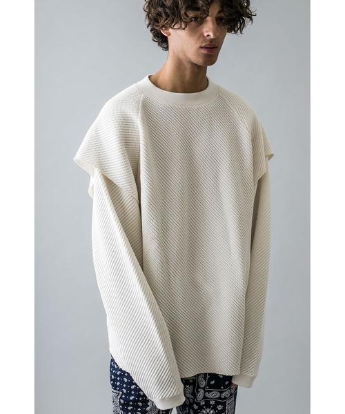 MONKEY TIME（モンキータイム）の「＜monkey time＞ BIAS WAFFLE LYD LSL/サーマル（Tシャツ/カットソー・メンズ・オフホワイト/ベージュ・SMALL/X-LARGE/LARGE/MEDIUM）」の9枚目の写真