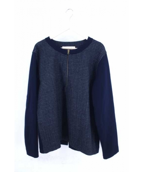 ブランド古着】素材切替バックスリットハーフジップスウェット  