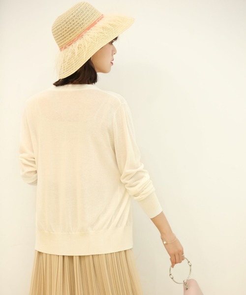 SAISON DE PAPILLON（セゾンドパピヨン）の「サマーニットVネック冷房対策カーディガン（カーディガン/ボレロ・レディース・ラベンダー/ブラック/ホワイト/グリーン/テラコッタ/カーキ/パープル/ブラウン/ネイビー/キャメル/ローズ/チャコール/ブルー・M/L/XL）」の18枚目の写真