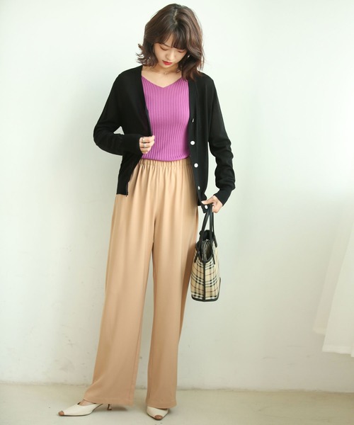 SAISON DE PAPILLON（セゾンドパピヨン）の「サマーニットVネック冷房対策カーディガン（カーディガン/ボレロ・レディース・ラベンダー/ブラック/ホワイト/グリーン/テラコッタ/カーキ/パープル/ブラウン/ネイビー/キャメル/ローズ/チャコール/ブルー・M/L/XL）」の22枚目の写真