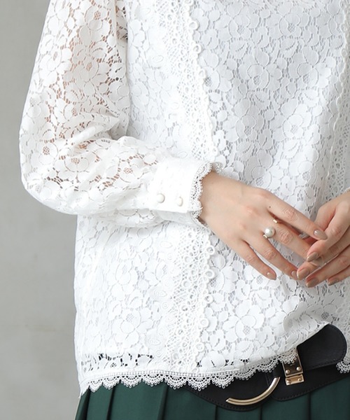 Imagination ソマリ イマジネーション のファッション Somari トップス Somari シャツ ブラウス クラシカル総レースブラウス シャツ ブラウス
