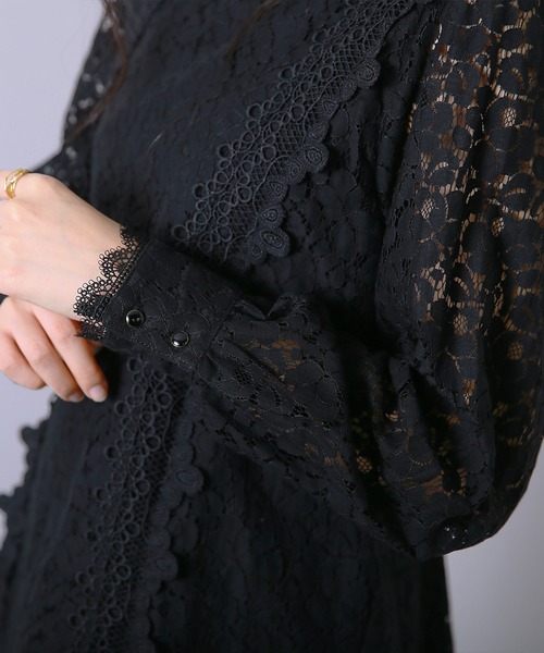 Imagination ソマリ イマジネーション のファッション Somari トップス Somari シャツ ブラウス クラシカル総レースブラウス シャツ ブラウス