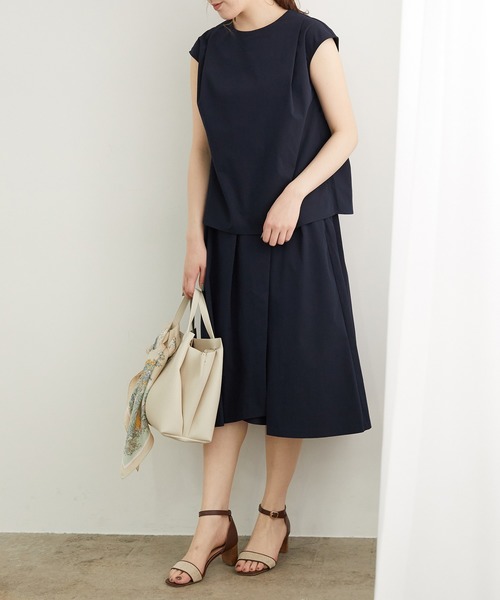 ROPE' PICNIC(ロペピクニック)の「【セットアップ対応】【多機能】アシンメトリータックスカート(スカート・レディース・ネイビー/ボルドー/ベージュ系その他・40/38)」の7枚目の写真