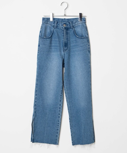 DuKKah(デュカ)の「dukkah/【148cm基準・低身長向け】デニムスリットストレートパンツ(デニムパンツ・レディース・インディゴブルー・X-SMALL)」の13枚目の写真