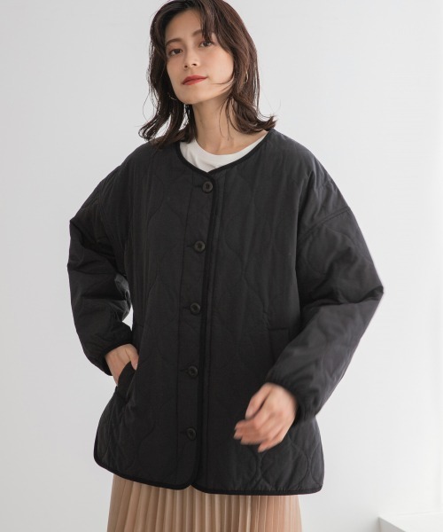 LOWRYS FARM（ローリーズファーム）の「キルティングブルゾン　895706（ブルゾン・レディース・ブラック/グリーン/アイボリー・FREE）」の3枚目の写真