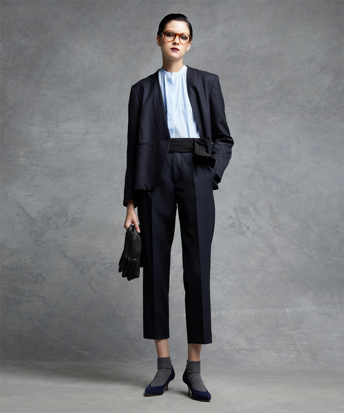 Drawer（ドゥロワー）の「Drawer ウールツイルタックベルトパンツ