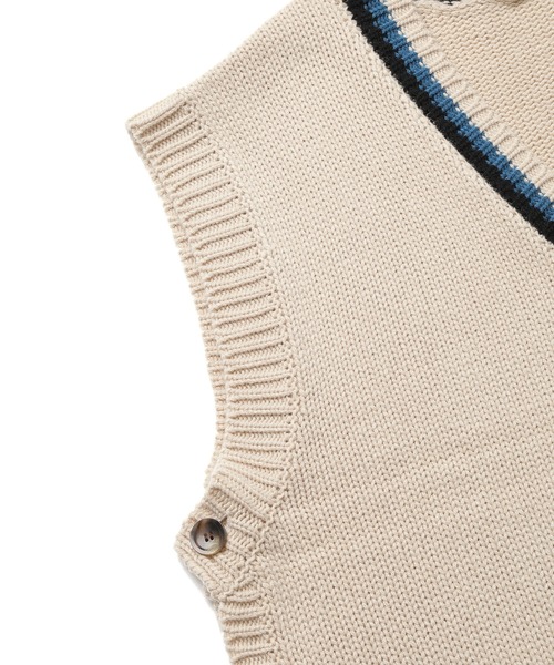 unlow（アンロー）の「【WEARISTA 心】マルチカラーチルデンニットベスト（ベスト・メンズ・ブラック/ブルー/ライトベージュ・S/M）」の6枚目の写真