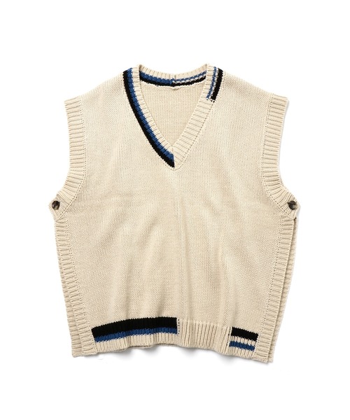 unlow（アンロー）の「【WEARISTA 心】マルチカラーチルデンニットベスト（ベスト・メンズ・ブラック/ブルー/ライトベージュ・S/M）」の22枚目の写真