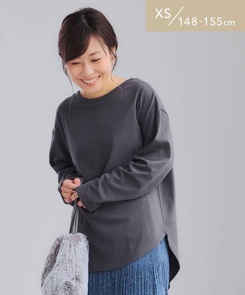 green label relaxing（グリーンレーベルリラクシング）の「[ XS / H148-155cm ] ★★ SC ボートネック ロングスリーブ Tシャツ（Tシャツ/カットソー・レディース・オフホワイト/ダークグレー/ベージュ/ナチュラル・XS）」の2枚目の写真
