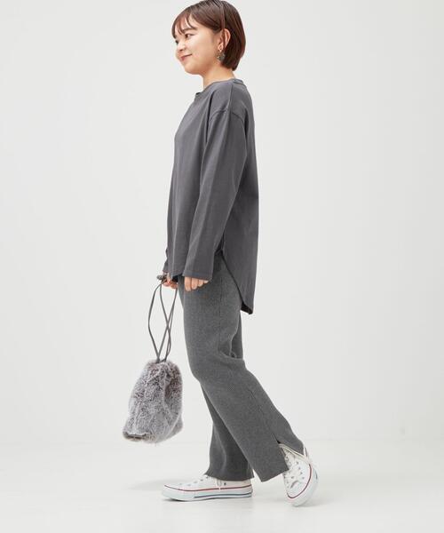 green label relaxing（グリーンレーベルリラクシング）の「[ XS / H148-155cm ] ★★ SC ボートネック ロングスリーブ Tシャツ（Tシャツ/カットソー・レディース・オフホワイト/ダークグレー/ベージュ/ナチュラル・XS）」の19枚目の写真