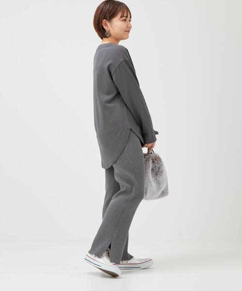 green label relaxing（グリーンレーベルリラクシング）の「[ XS / H148-155cm ] ★★ SC ボートネック ロングスリーブ Tシャツ（Tシャツ/カットソー・レディース・オフホワイト/ダークグレー/ベージュ/ナチュラル・XS）」の20枚目の写真