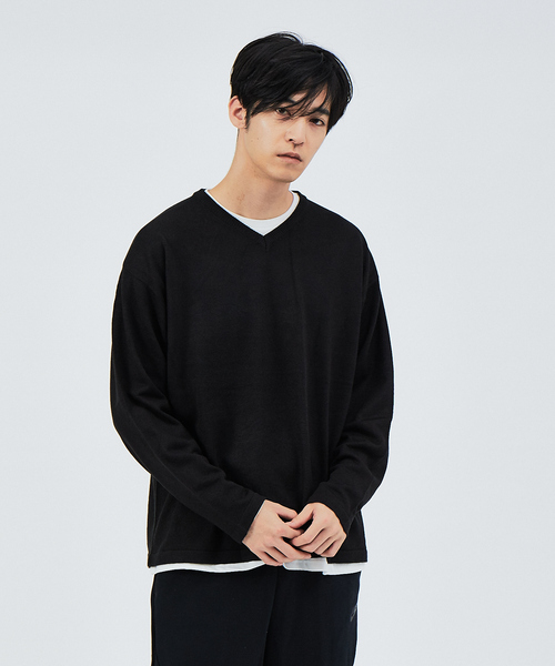 ABAHOUSE（アバハウス）の「アンサンブル レイヤード ニット（ニット/セーター・メンズ・ブラック/ベージュ/ブラウン/レッド・46/48）」の2枚目の写真