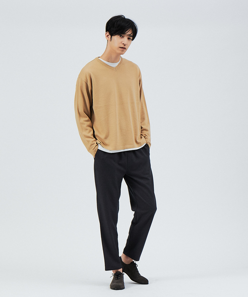 ABAHOUSE（アバハウス）の「アンサンブル レイヤード ニット（ニット/セーター・メンズ・ブラック/ベージュ/ブラウン/レッド・46/48）」の5枚目の写真