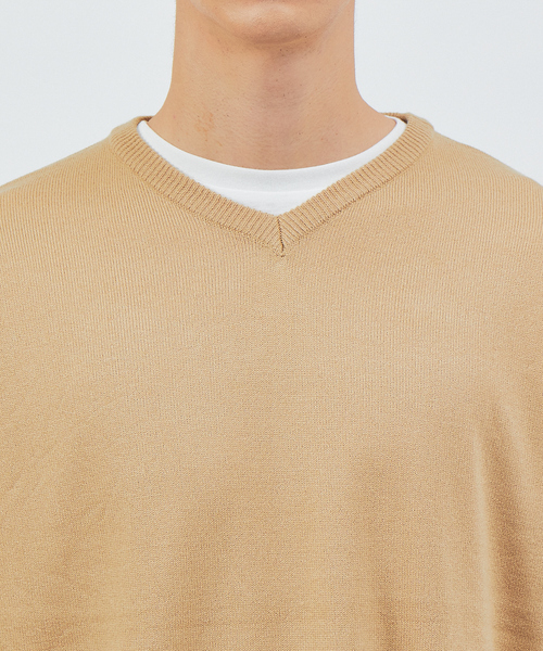 ABAHOUSE（アバハウス）の「アンサンブル レイヤード ニット（ニット/セーター・メンズ・ブラック/ベージュ/ブラウン/レッド・46/48）」の8枚目の写真