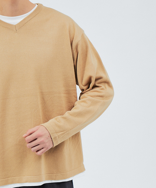 ABAHOUSE（アバハウス）の「アンサンブル レイヤード ニット（ニット/セーター・メンズ・ブラック/ベージュ/ブラウン/レッド・46/48）」の9枚目の写真