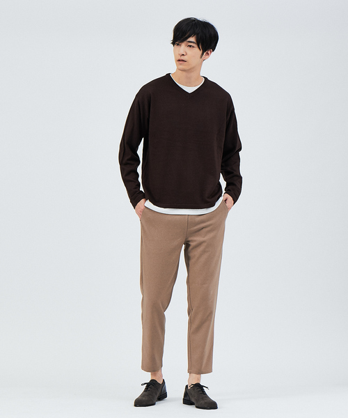 ABAHOUSE（アバハウス）の「アンサンブル レイヤード ニット（ニット/セーター・メンズ・ブラック/ベージュ/ブラウン/レッド・46/48）」の18枚目の写真